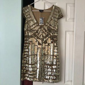 Bebe Gold Sequin Dress Size 6